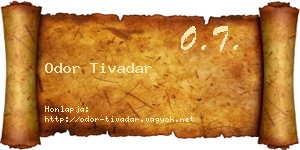 Odor Tivadar névjegykártya