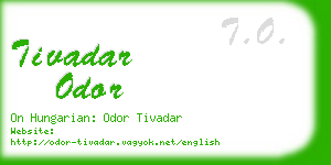 tivadar odor business card